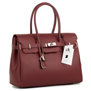 Geanta dama piele naturala DiAmanti Hermina Rosu Inchis